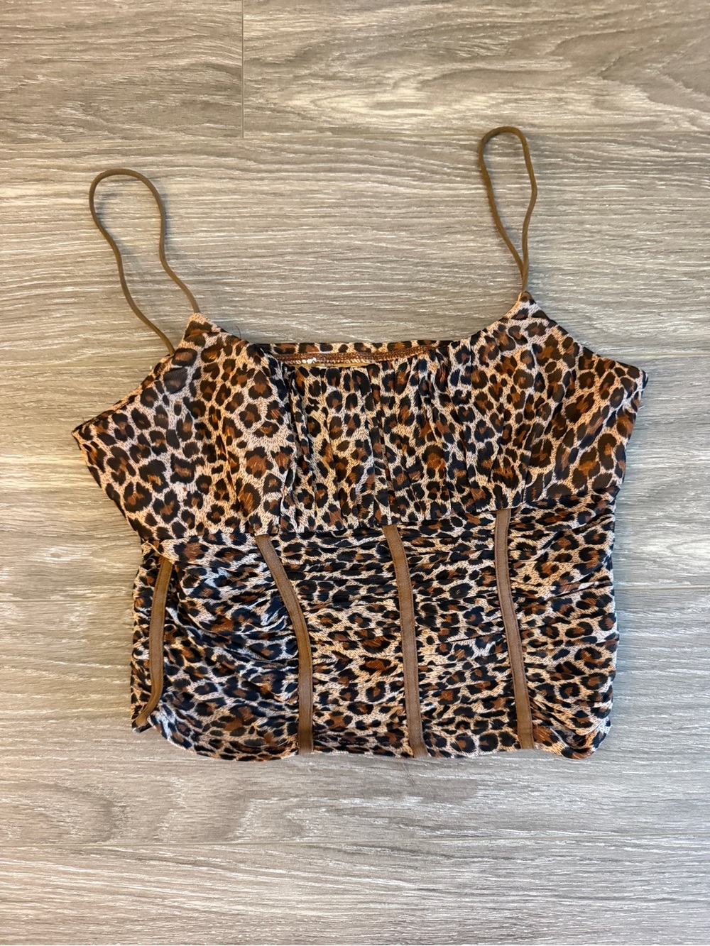 Princess Polly Leopard Print Spaghetti Strap Crop Top